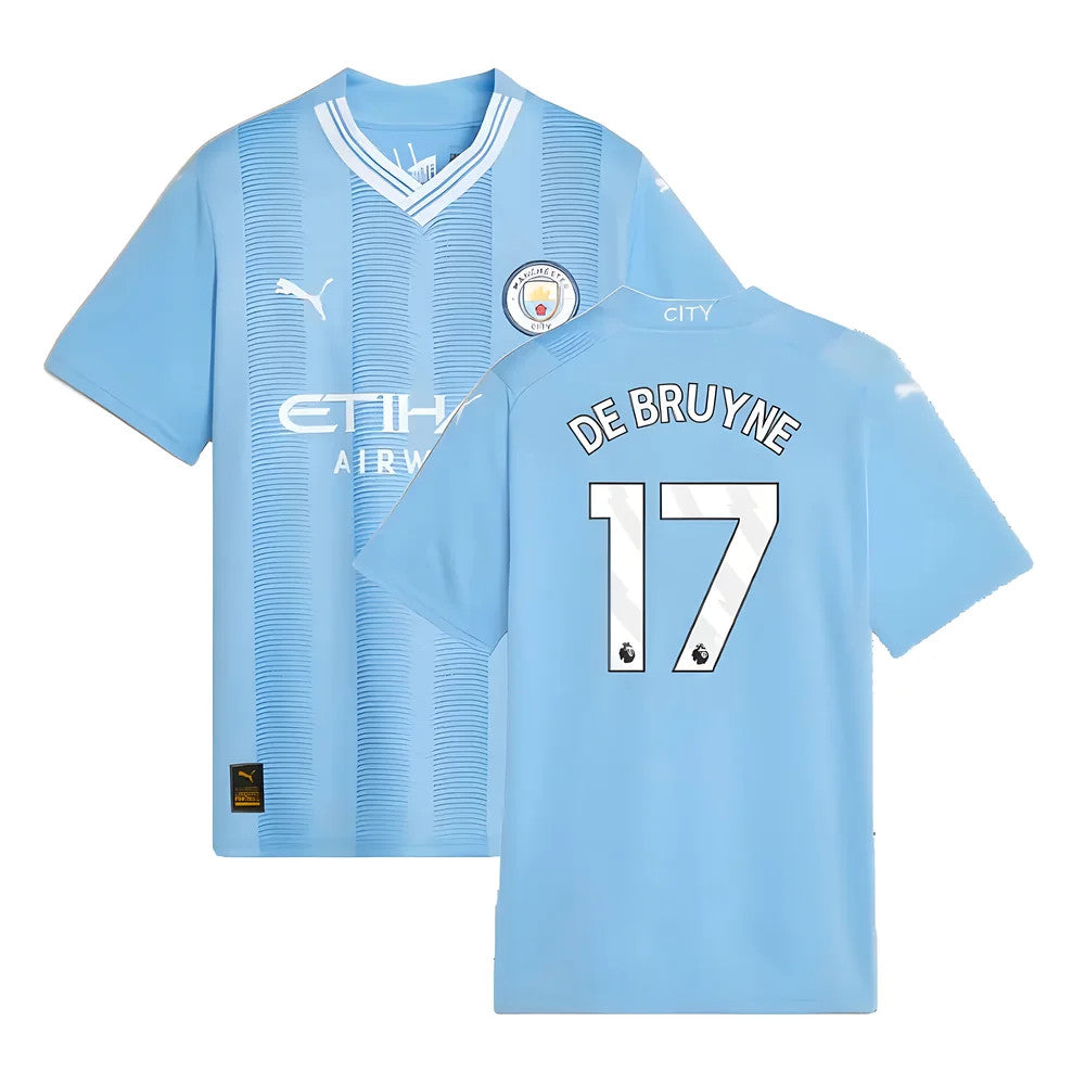 2023-2024 Man City Home Shirt (Kids) (DE BRUYNE 17)_0