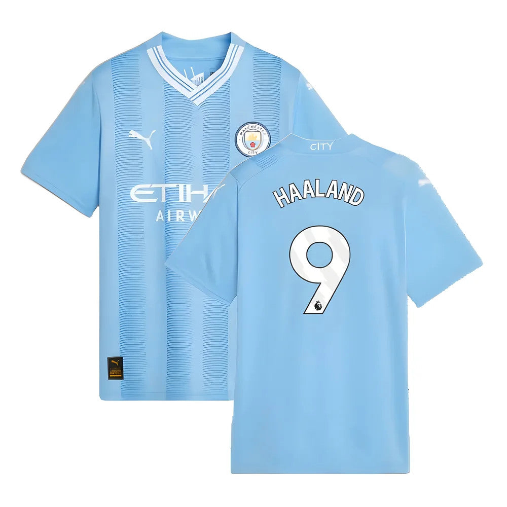 2023-2024 Man City Home Shirt (Kids) (HAALAND 9)_0