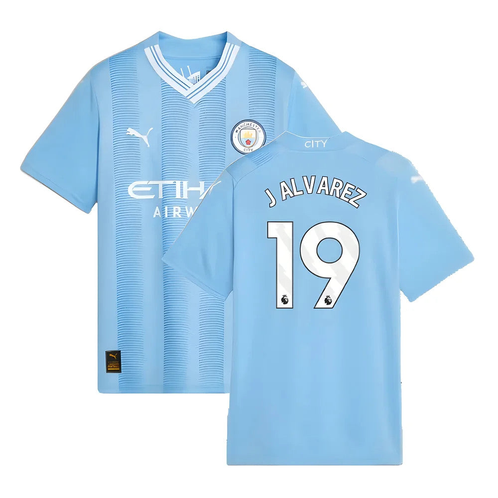 2023-2024 Man City Home Shirt (Kids) (J ALVAREZ 19)_0