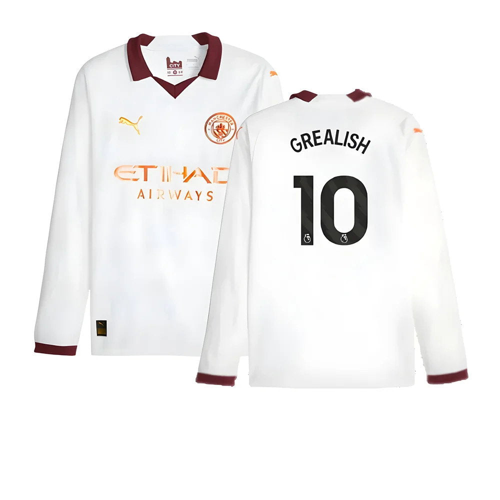 2023-2024 Man City Long Sleeve Away Shirt (GREALISH 10)_0
