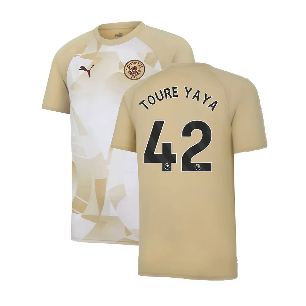 2023-2024 Man City Prematch SS Jersey (Granola) (TOURE YAYA 42)_0