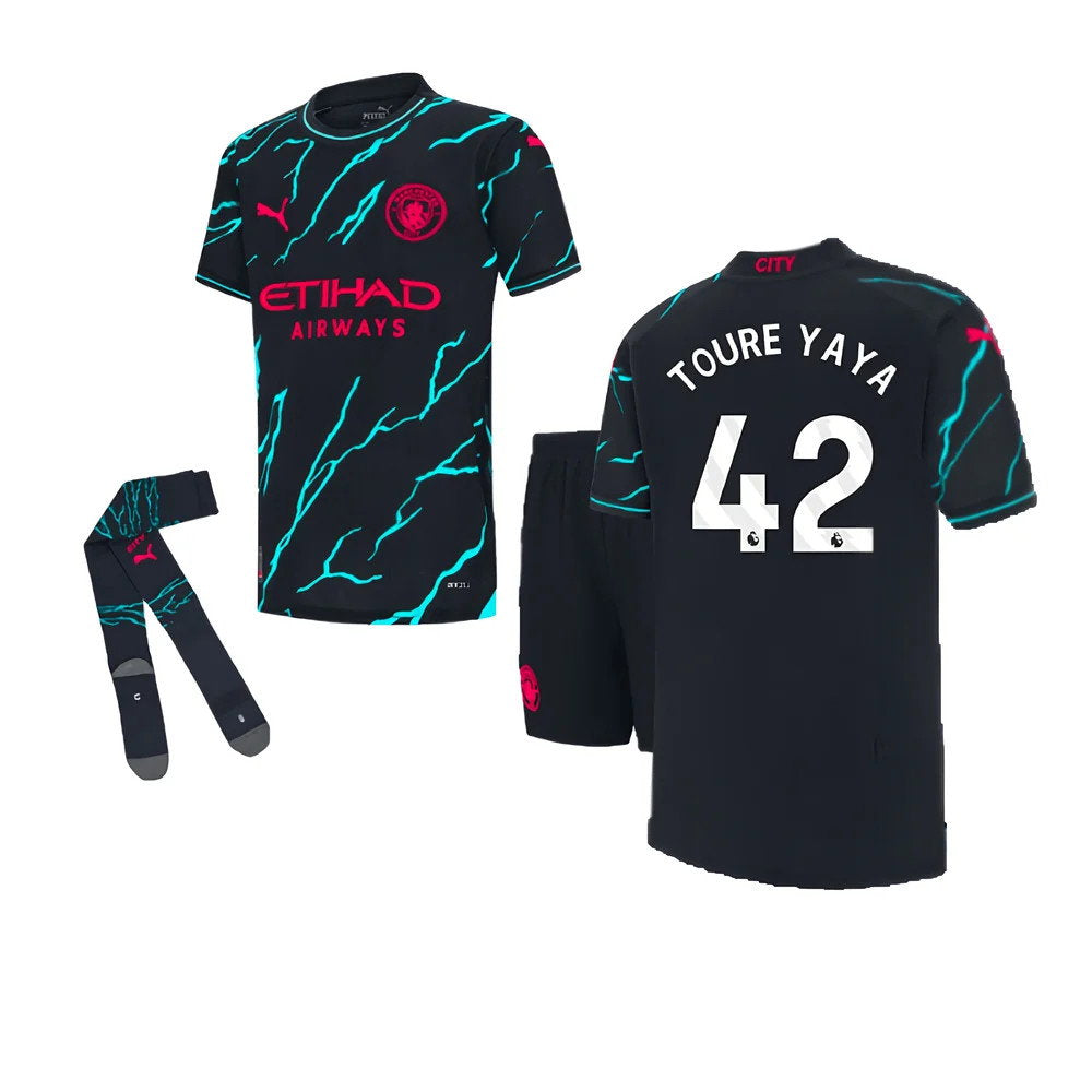 2023-2024 Man City Third Mini Kit (TOURE YAYA 42)_0