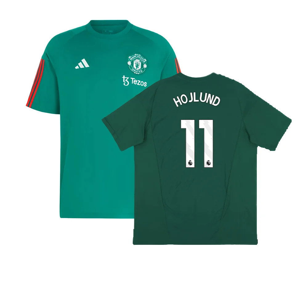 2023-2024 Man Utd Training Tee (Green) (Hojlund 11)_0