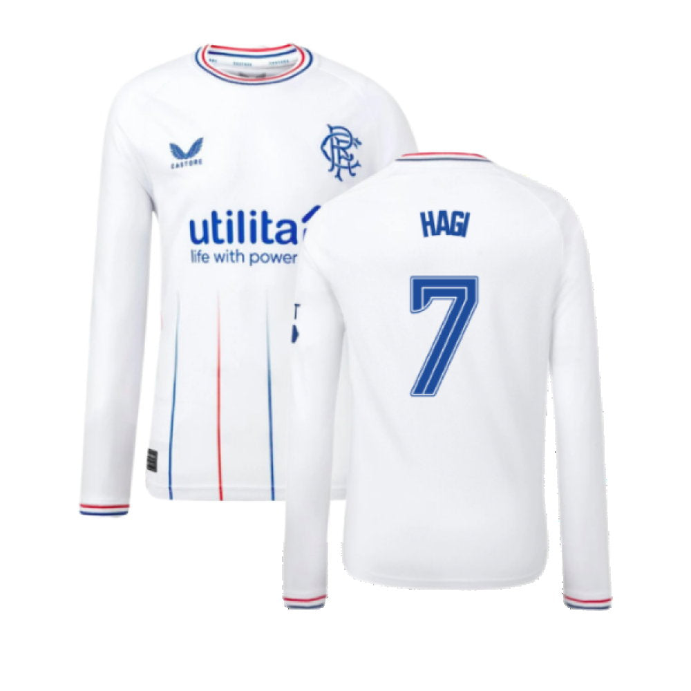 2023-2024 Rangers Away Long Sleeve Shirt (Kids) (Hagi 7)_0
