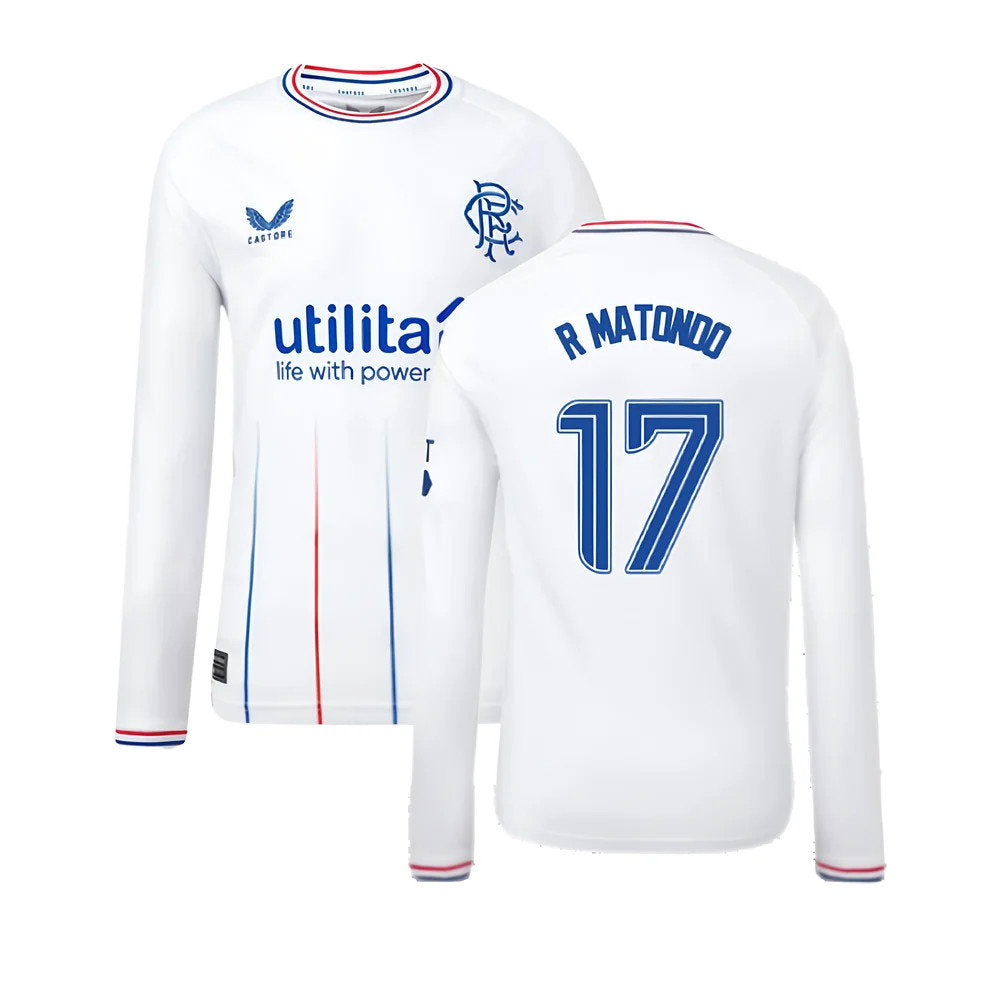 2023-2024 Rangers Away Long Sleeve Shirt (Kids) (R Matondo 17)_0