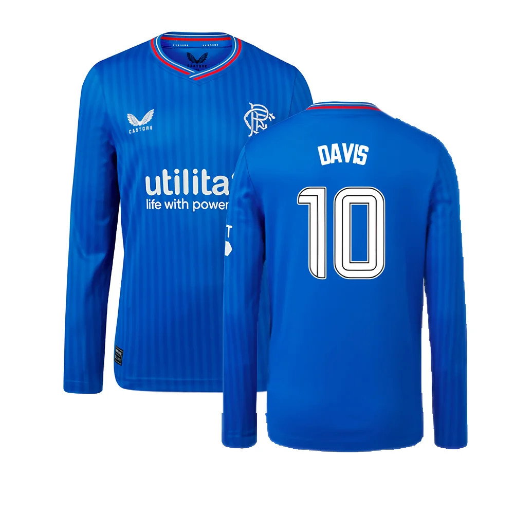 2023-2024 Rangers Long Sleeve Home Shirt (Kids) (Davis 10)_0