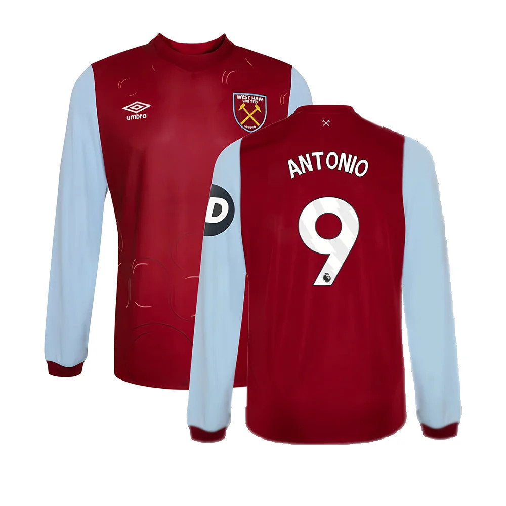 2023-2024 West Ham Long Sleeve Home Shirt (Kids) (ANTONIO 9)_0