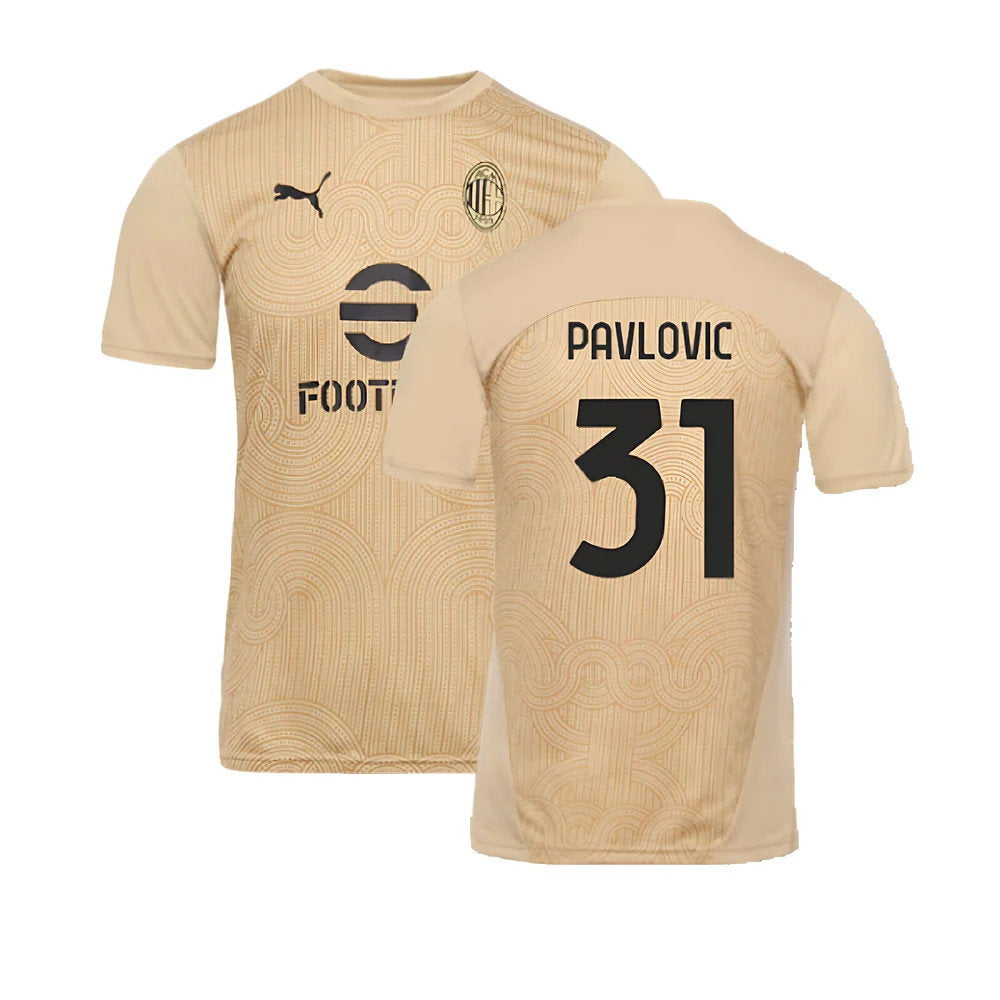 2024-2025 AC Milan Pre-Match Shirt (Putty) (Pavlovic 31)_0