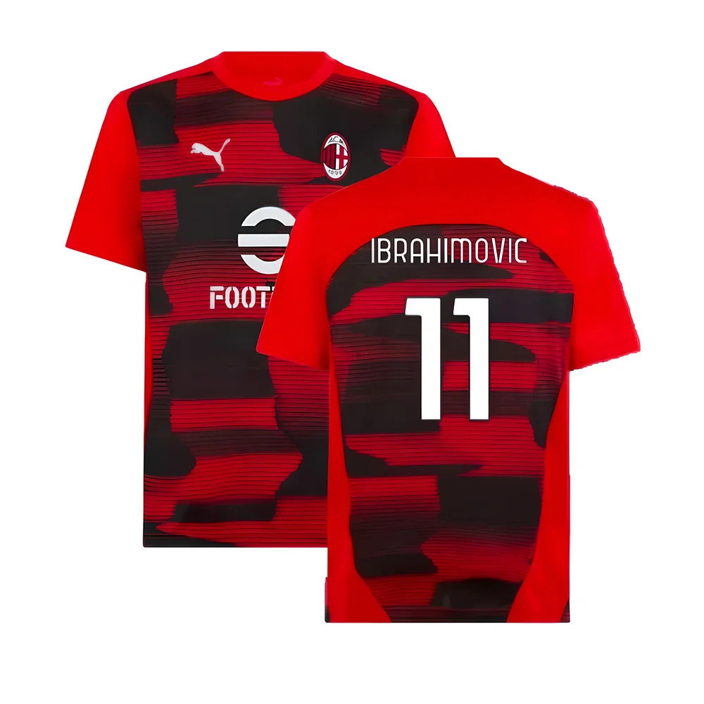 2024-2025 AC Milan Prematch SS Shirt (Red) (Ibrahimovic 11)_0