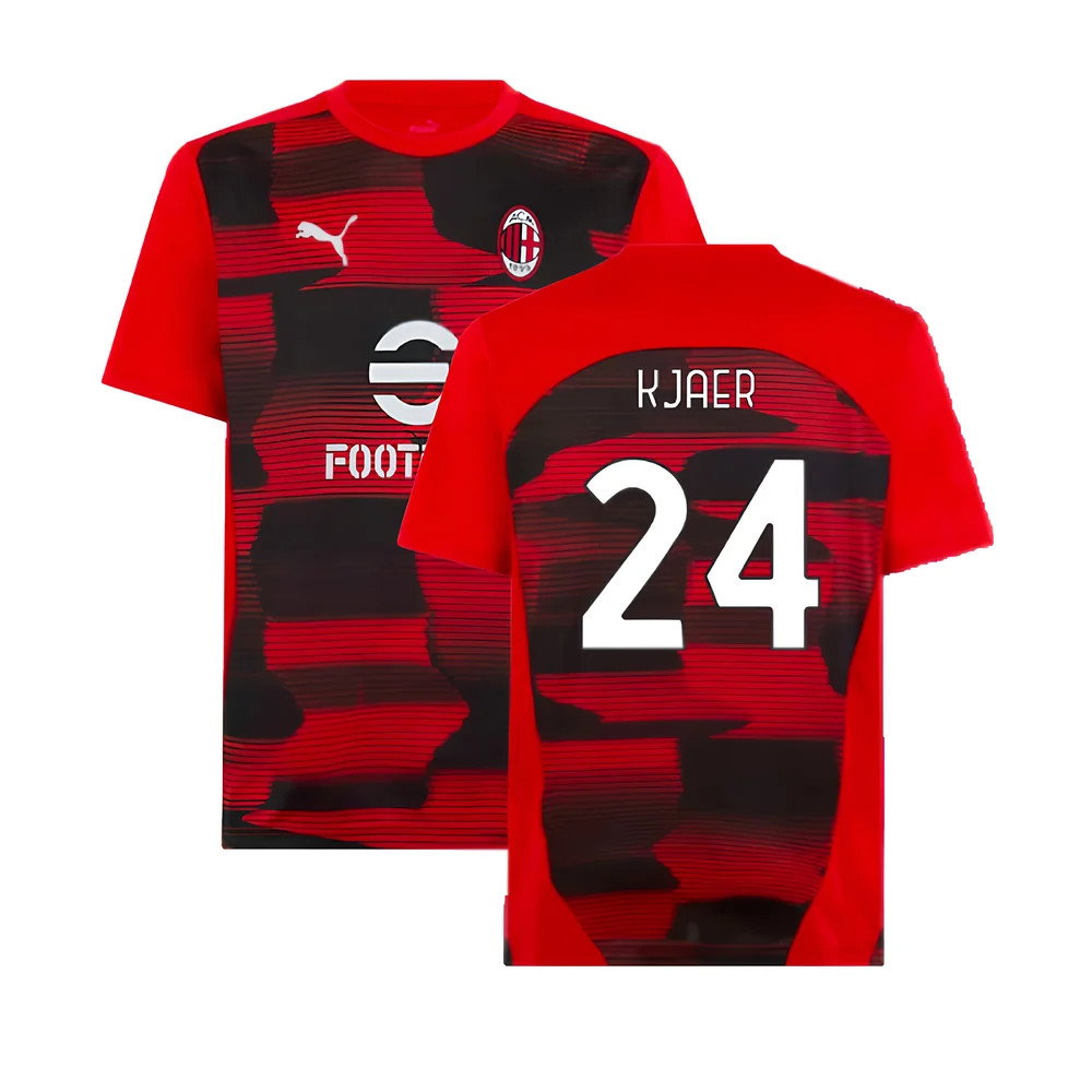 2024-2025 AC Milan Prematch SS Shirt (Red) (Kjaer 24)_0