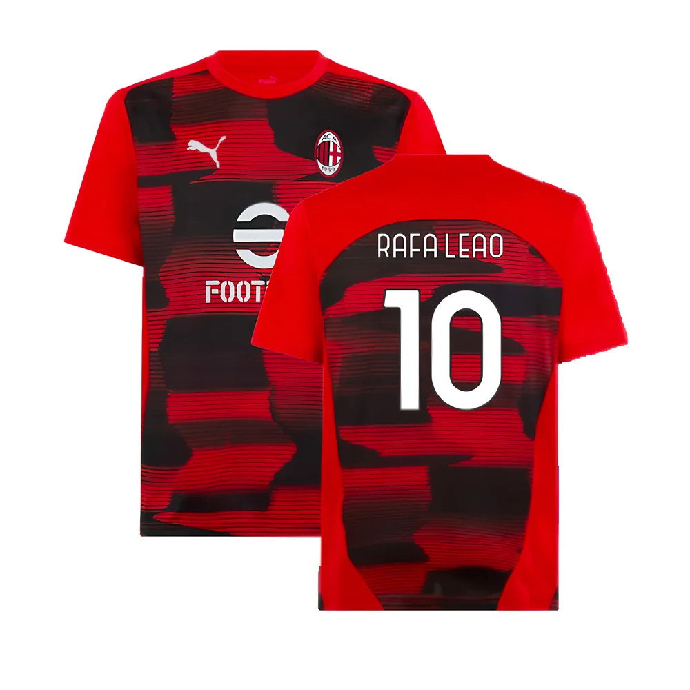 2024-2025 AC Milan Prematch SS Shirt (Red) (Rafa Leao 10)_0