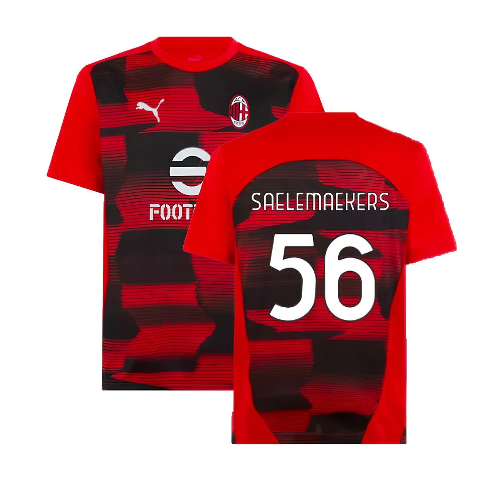2024-2025 AC Milan Prematch SS Shirt (Red) (Saelemaekers 56)_0