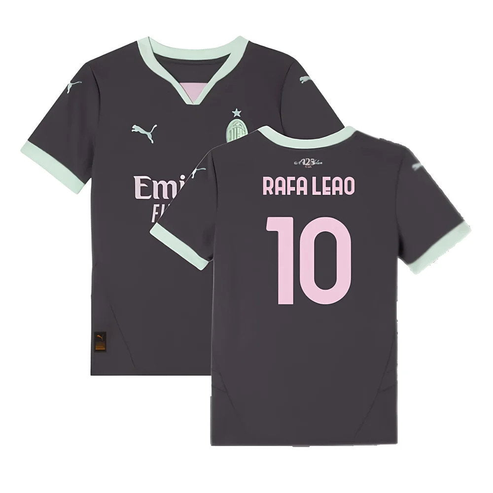 2024-2025 AC Milan Third Shirt (Kids) (Rafa Leao 10)_0