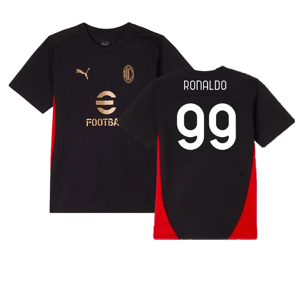 2024-2025 AC Milan Training Shirt (Black) - Kids (Ronaldo 99)_0