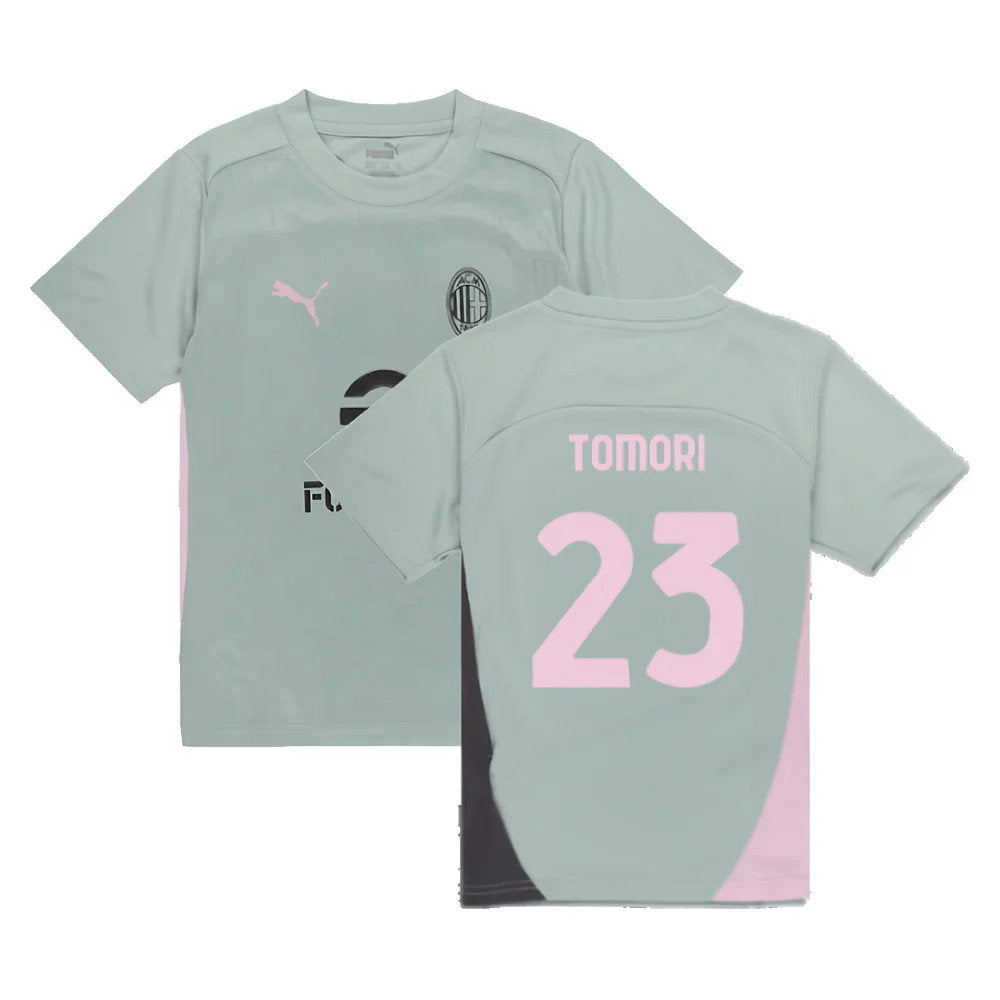 2024-2025 AC Milan Training Shirt (Green Fog) - Kids (Tomori 23)_0