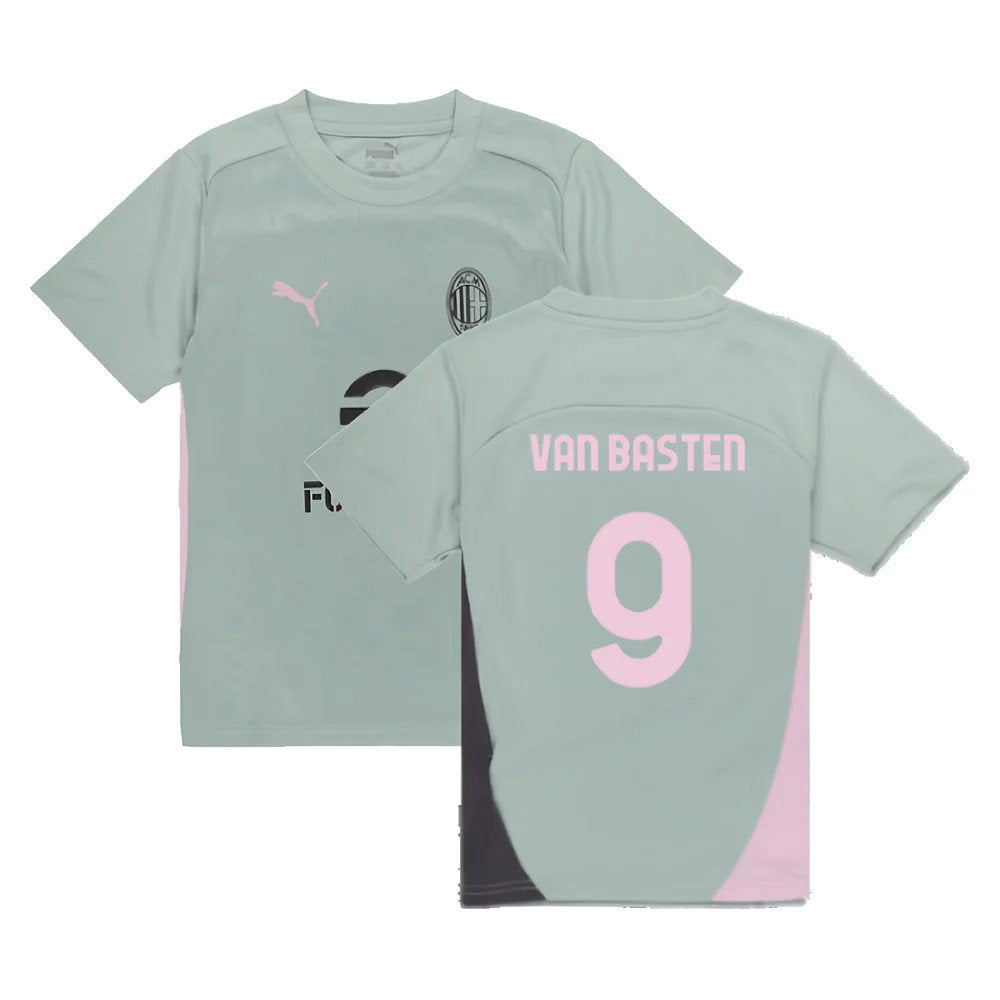 2024-2025 AC Milan Training Shirt (Green Fog) - Kids (Van Basten 9)_0