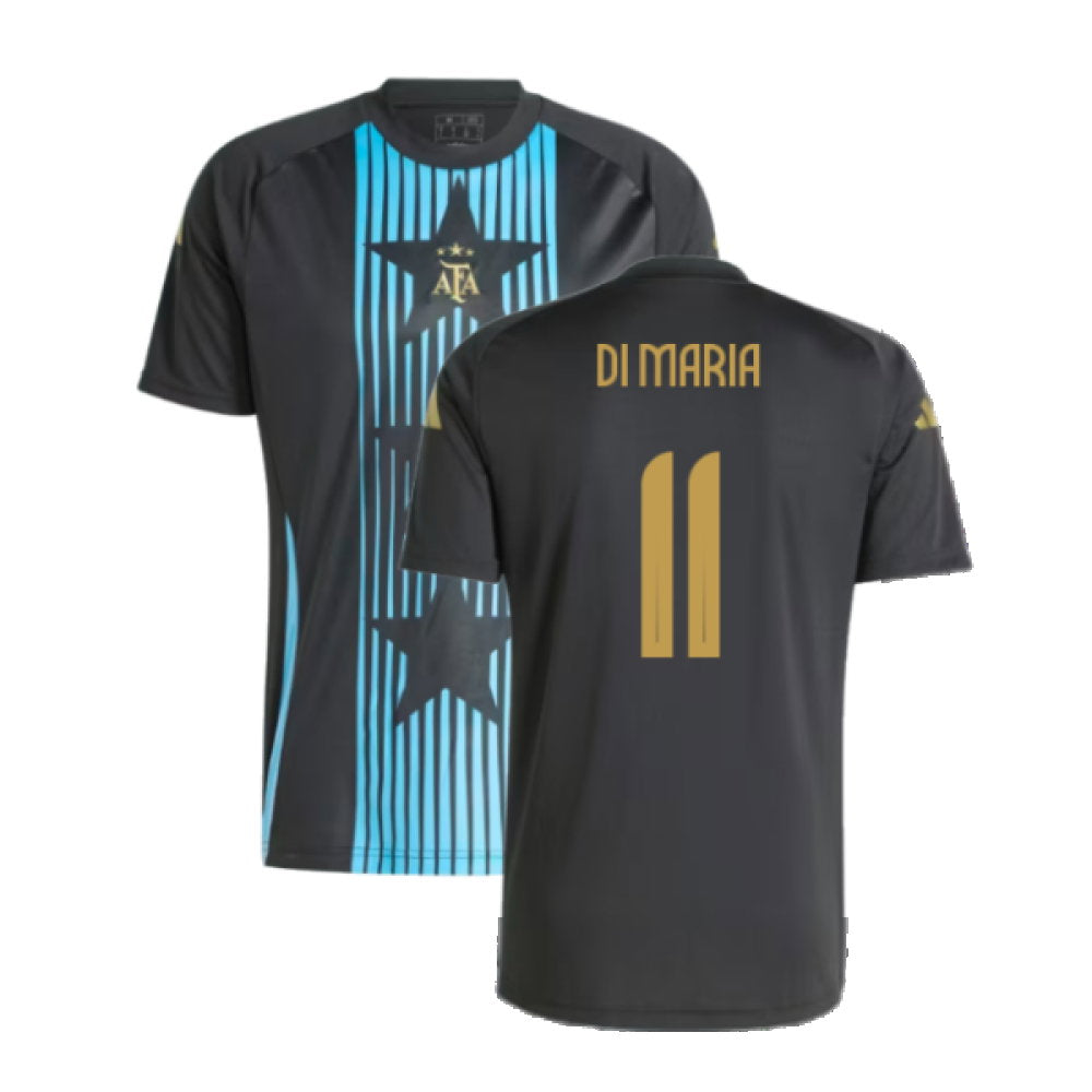 2024-2025 Argentina Pre-Match Shirt (Black) (DI MARIA 11)_0