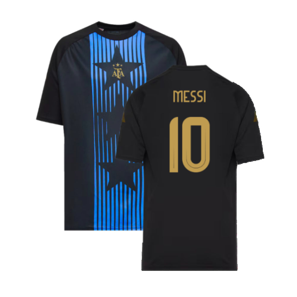 2024-2025 Argentina Pre-Match Shirt (Black) - Kids (MESSI 10)_0