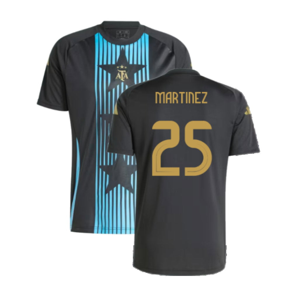 2024-2025 Argentina Pre-Match Shirt (Black) (MARTINEZ 25)_0
