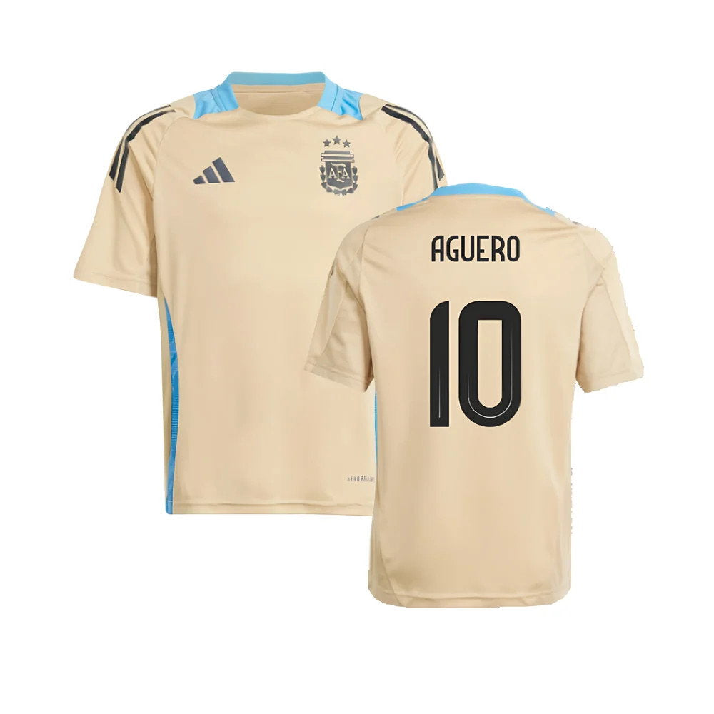 2024-2025 Argentina Training Jersey (Hazy Beige) (AGUERO 10)_0
