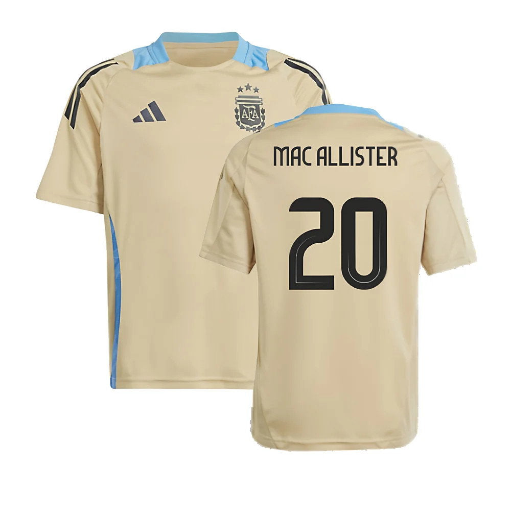 2024-2025 Argentina Training Jersey (Hazy Beige) - Kids (MAC ALLISTER 20)_0