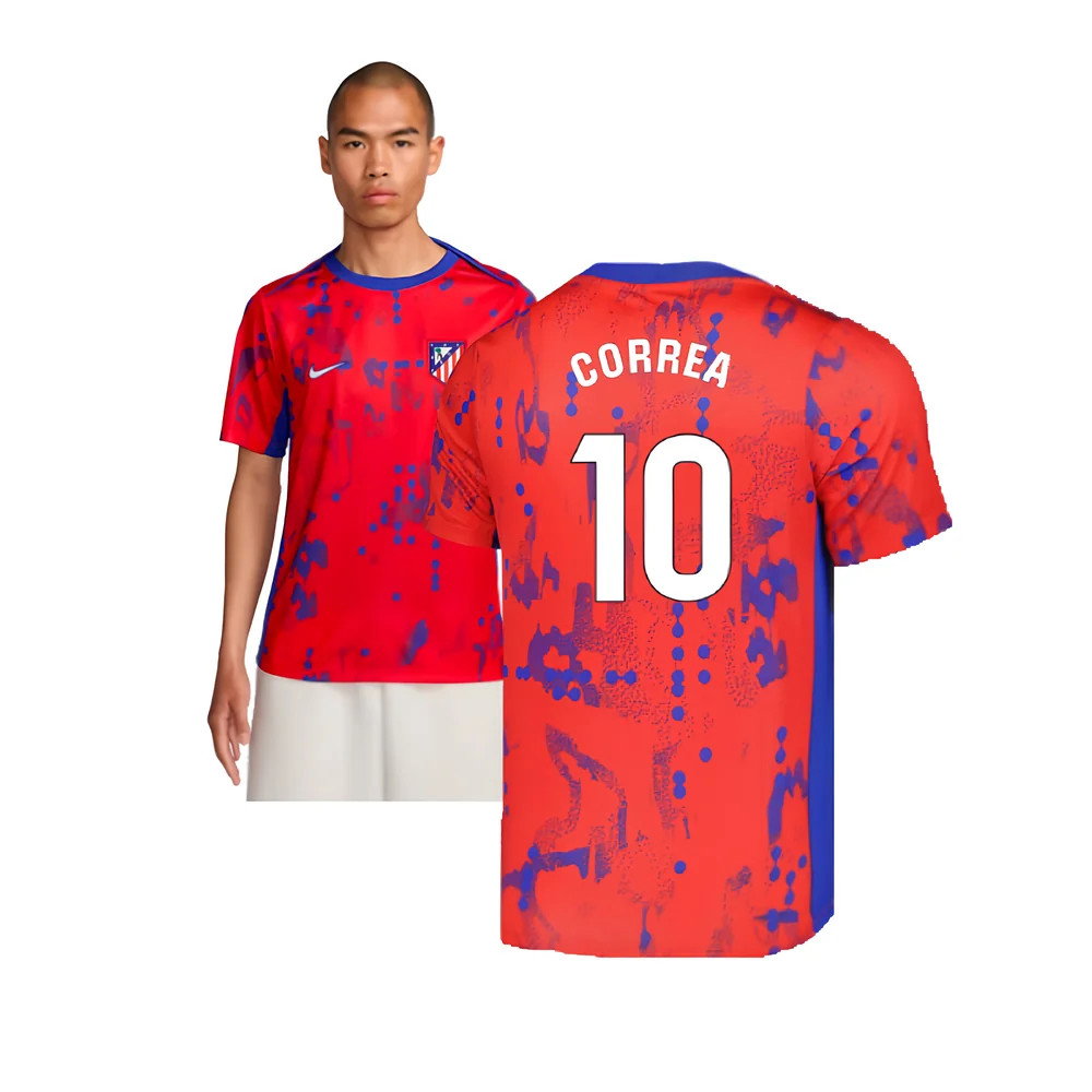 2024-2025 Atletico Madrid Dri-FIT Pre-Match Shirt (Red) (Correa 10)_0