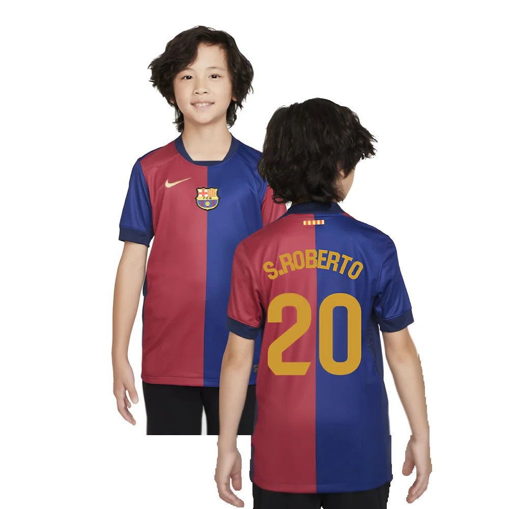 2024-2025 Barcelona Home Shirt (Sponsorless) - Kids (S.Roberto 20)_0