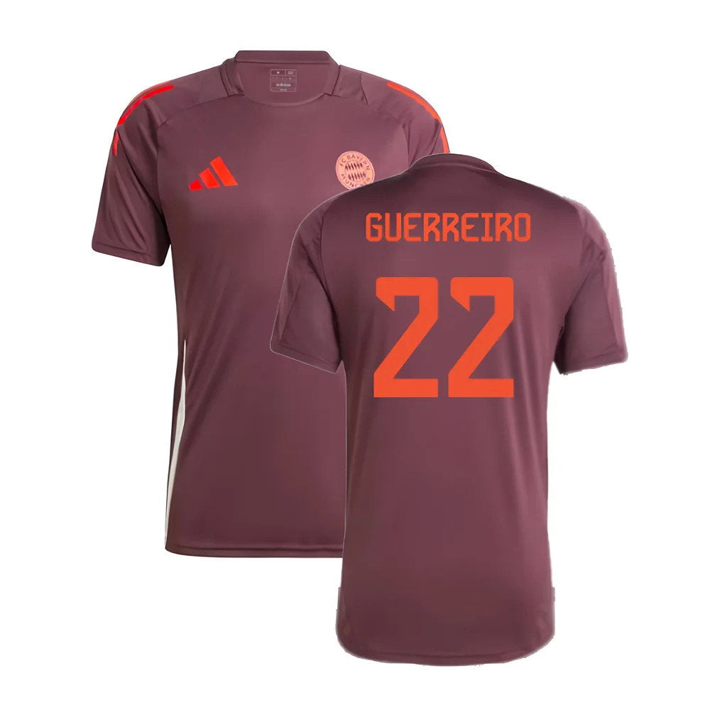 2024-2025 Bayern Munich Training Shirt (Shadow Maroon) (Guerreiro 22)_0