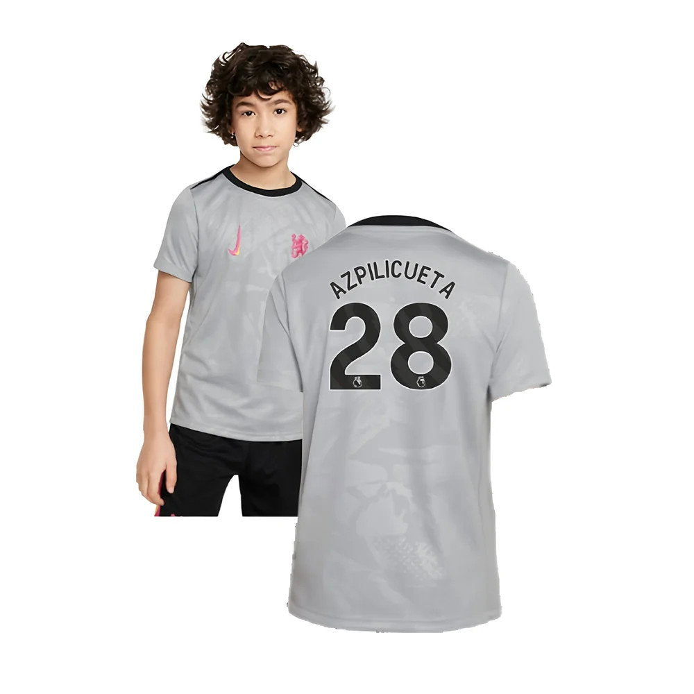 2024-2025 Chelsea Third Academy Pre-Match Shirt (Grey) - Kids (Azpilicueta 28)_0