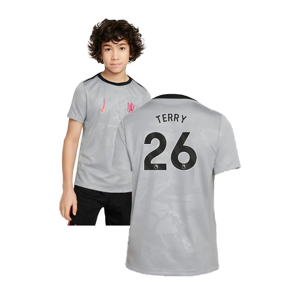 2024-2025 Chelsea Third Academy Pre-Match Shirt (Grey) - Kids (Terry 26)_0