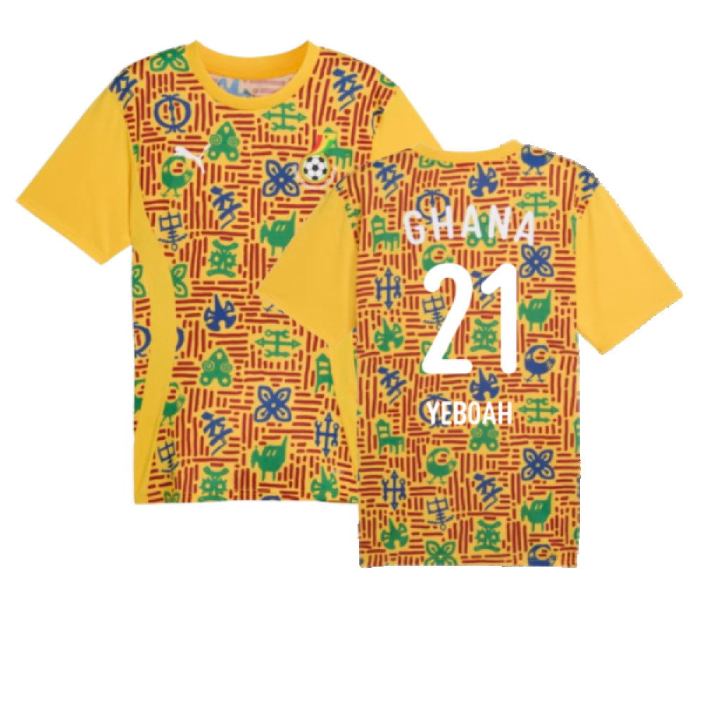 2024-2025 Ghana Pre-Match SS Jersey (Yellow) (Yeboah 21)_0