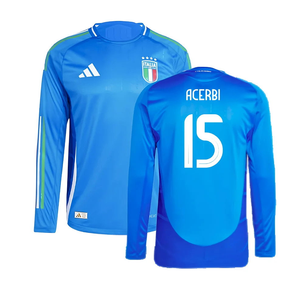 2024-2025 Italy Authentic Long Sleeve Home Shirt (ACERBI 15)_0