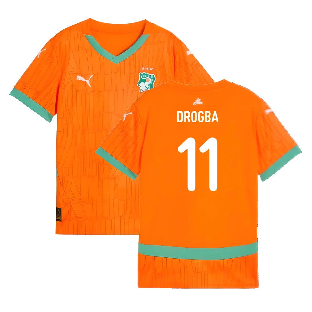 2024-2025 Ivory Coast Home Shirt (Kids) (Drogba 11)_0