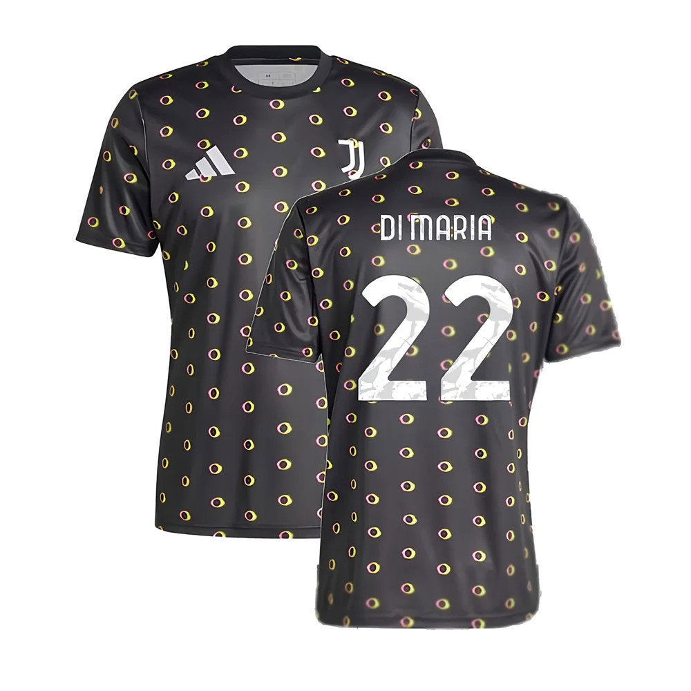 2024-2025 Juventus Pre-Match Shirt (Black) (Di Maria 22)_0