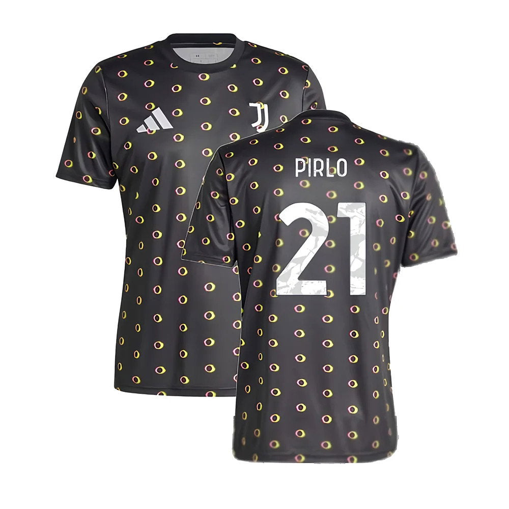 2024-2025 Juventus Pre-Match Shirt (Black) (Pirlo 21)_0