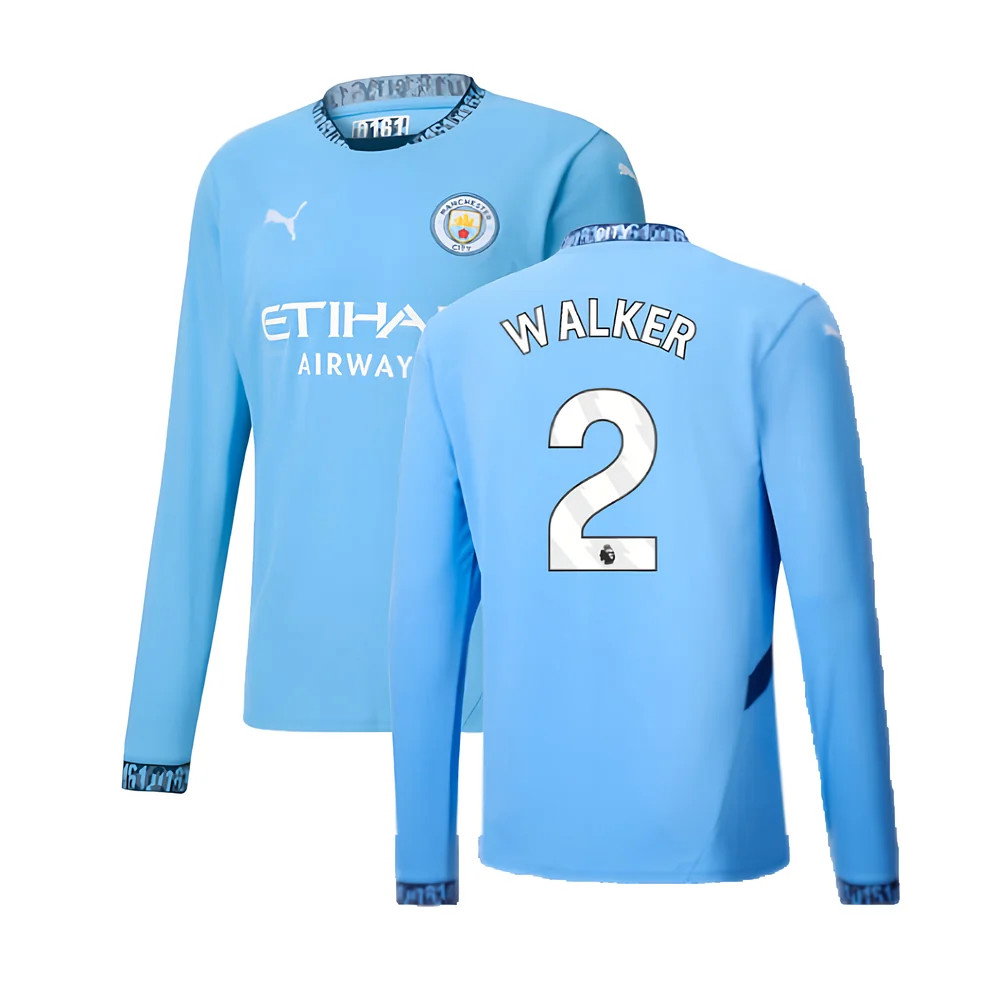 2024-2025 Man City Home Long Sleeve Shirt (Walker 2)_0