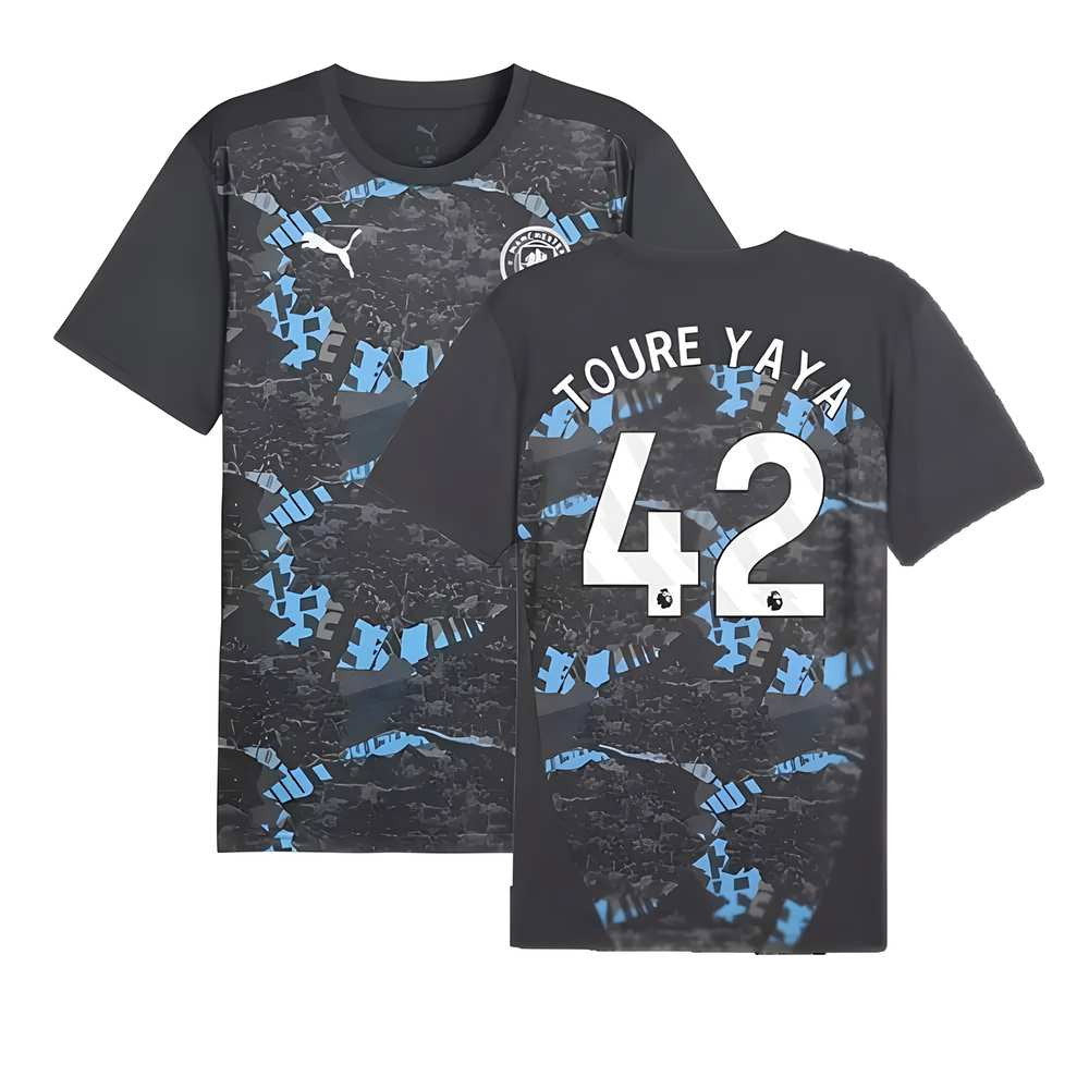 2024-2025 Man City Prematch SS Jersey (Strong Gray) (Toure Yaya 42)_0