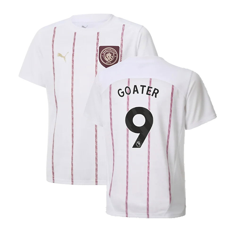 2024-2025 Man City Prematch SS Jersey (White) - Kids (Goater 9)_0