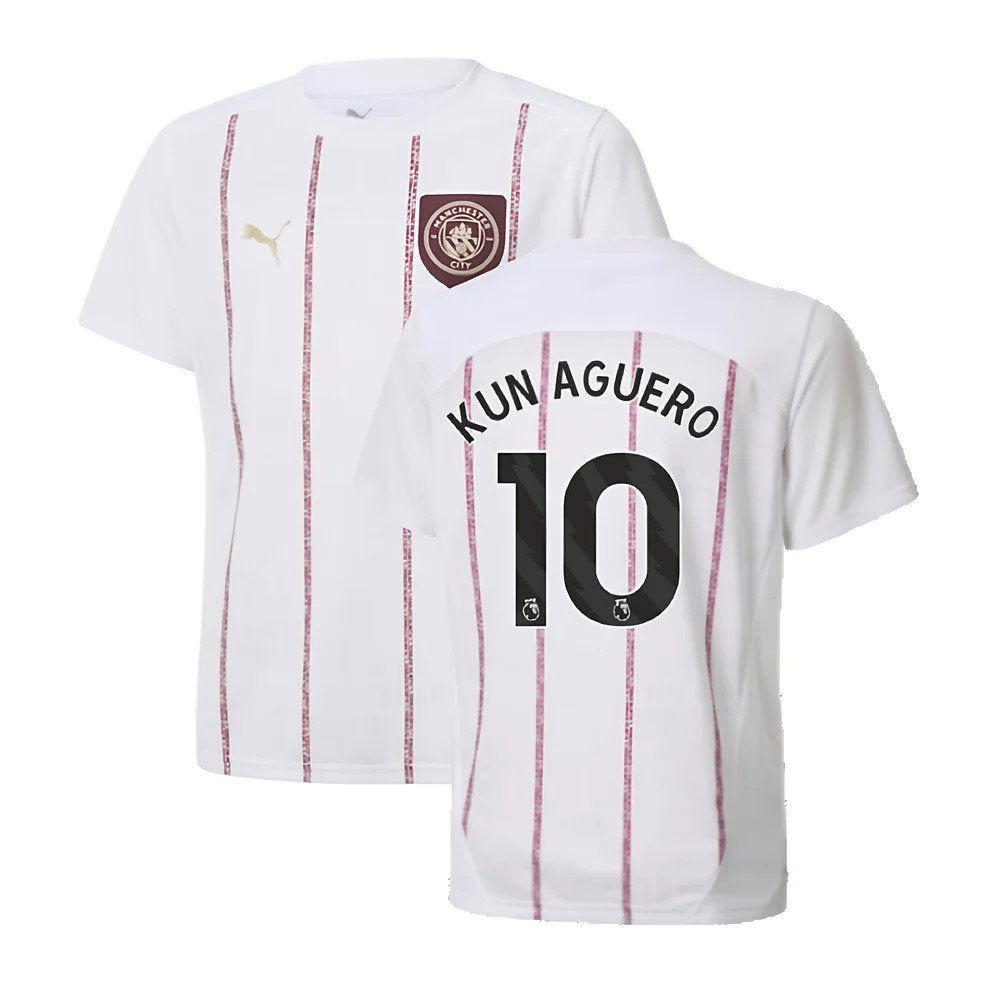 2024-2025 Man City Prematch SS Jersey (White) - Kids (Kun Aguero 10)_0