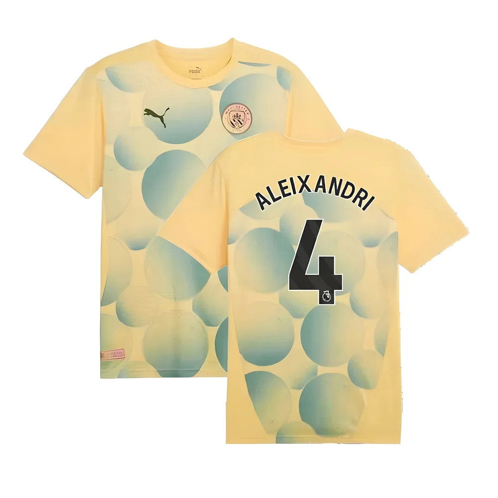 2024-2025 Man City Prematch SS Shirt (Flaxen) - Kids (Aleixandri 4)_0