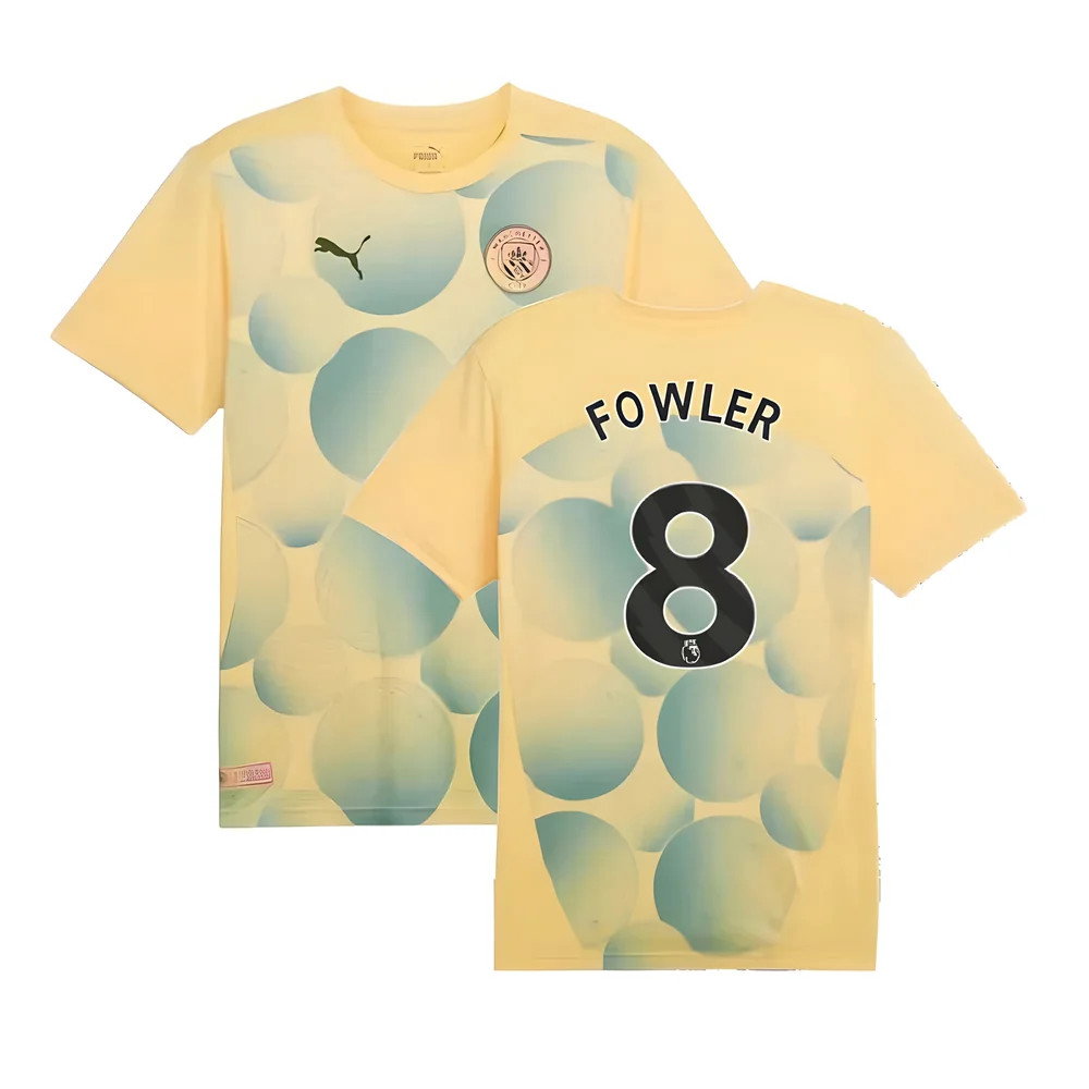 2024-2025 Man City Prematch SS Shirt (Flaxen) - Kids (Fowler 8)_0