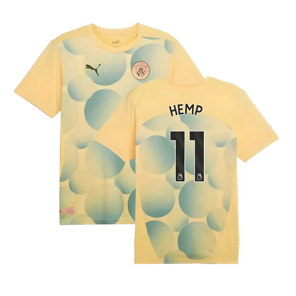 2024-2025 Man City Prematch SS Shirt (Flaxen) - Kids (Hemp 11)_0