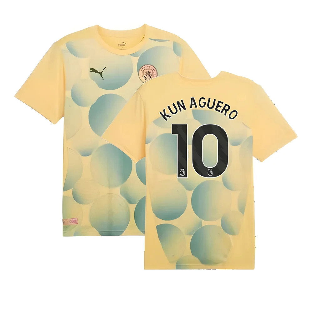 2024-2025 Man City Prematch SS Shirt (Flaxen) (Kun Aguero 10)_0