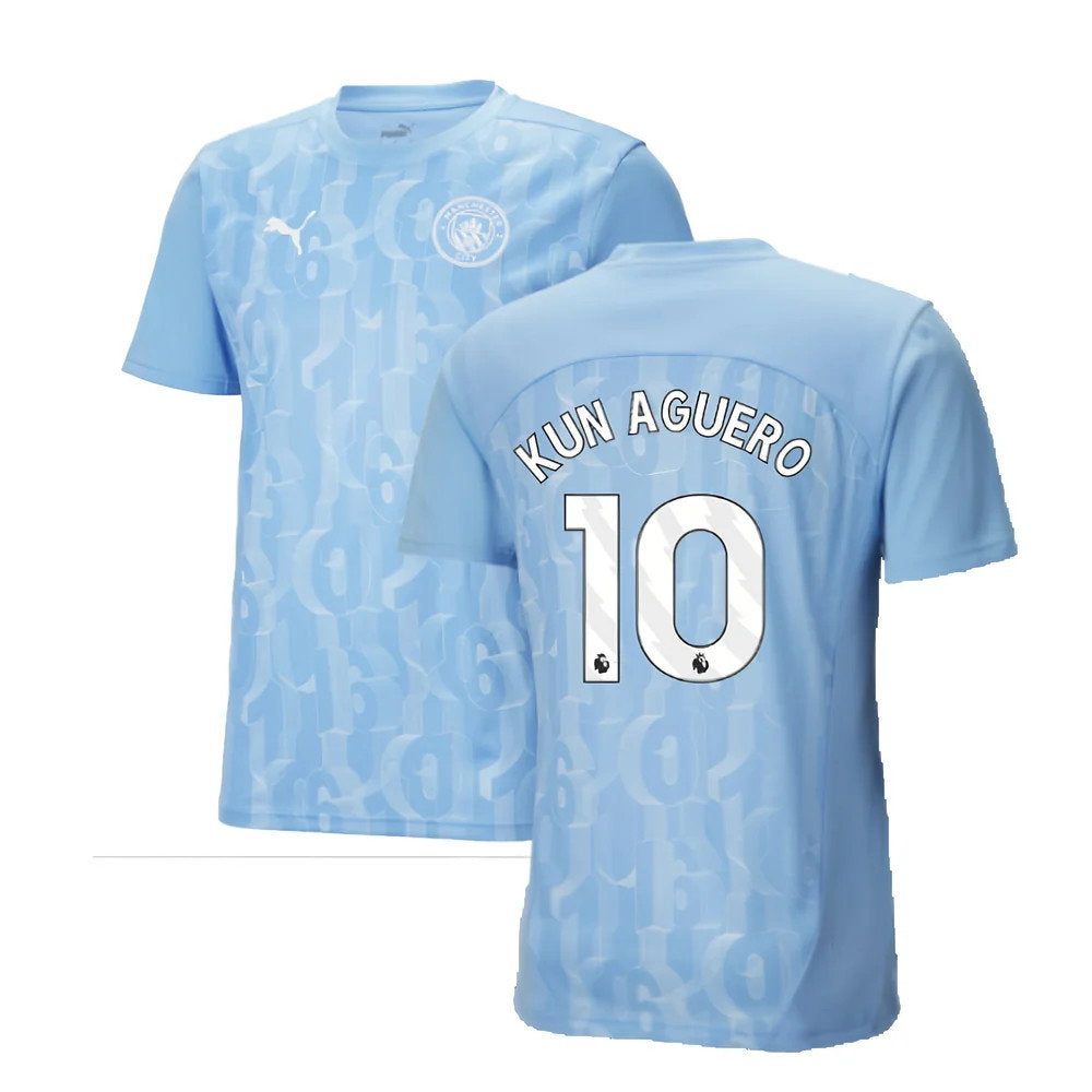 2024-2025 Man City Prematch SS Shirt (Light Blue) (Kun Aguero 10)_0