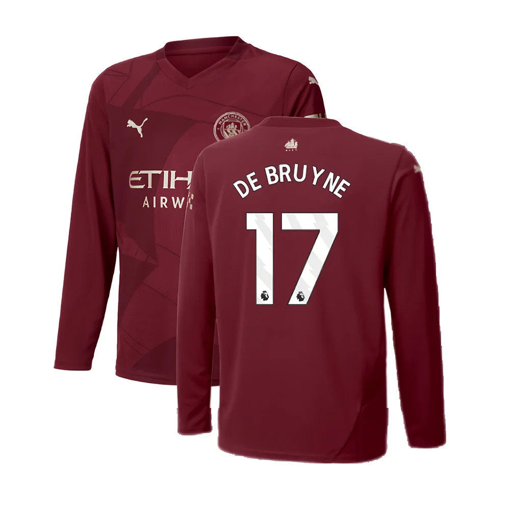 2024-2025 Man City Third Long Sleeve Shirt (Kids) (De Bruyne 17)_0