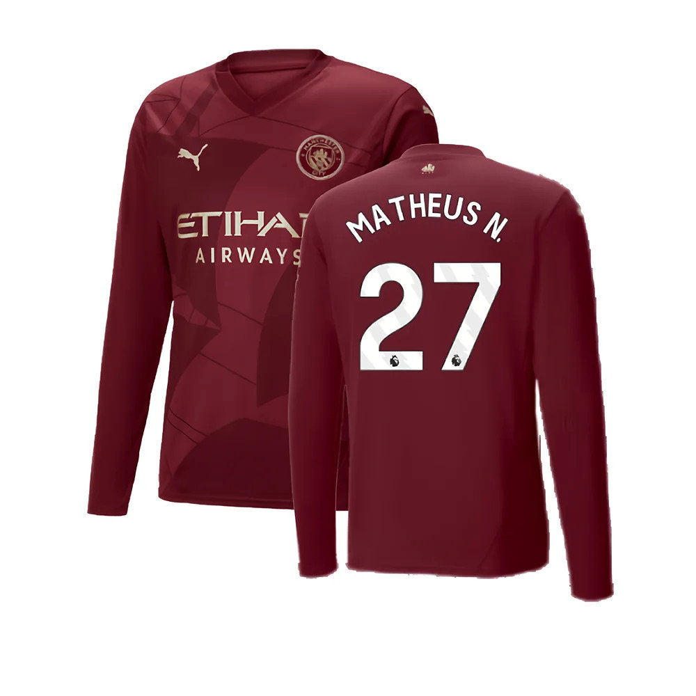 2024-2025 Man City Third Long Sleeve Shirt (Matheus N. 27)_0