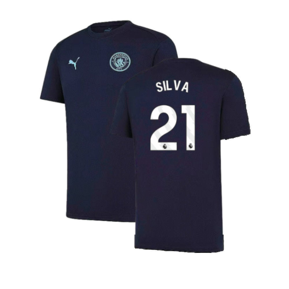 2024-2025 Man City Training Shirt (Inky Blue) - Kids (Silva 21)_0