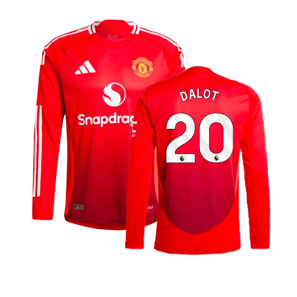 2024-2025 Man Utd Authentic Long Sleeve Home Shirt (Dalot 20)_0