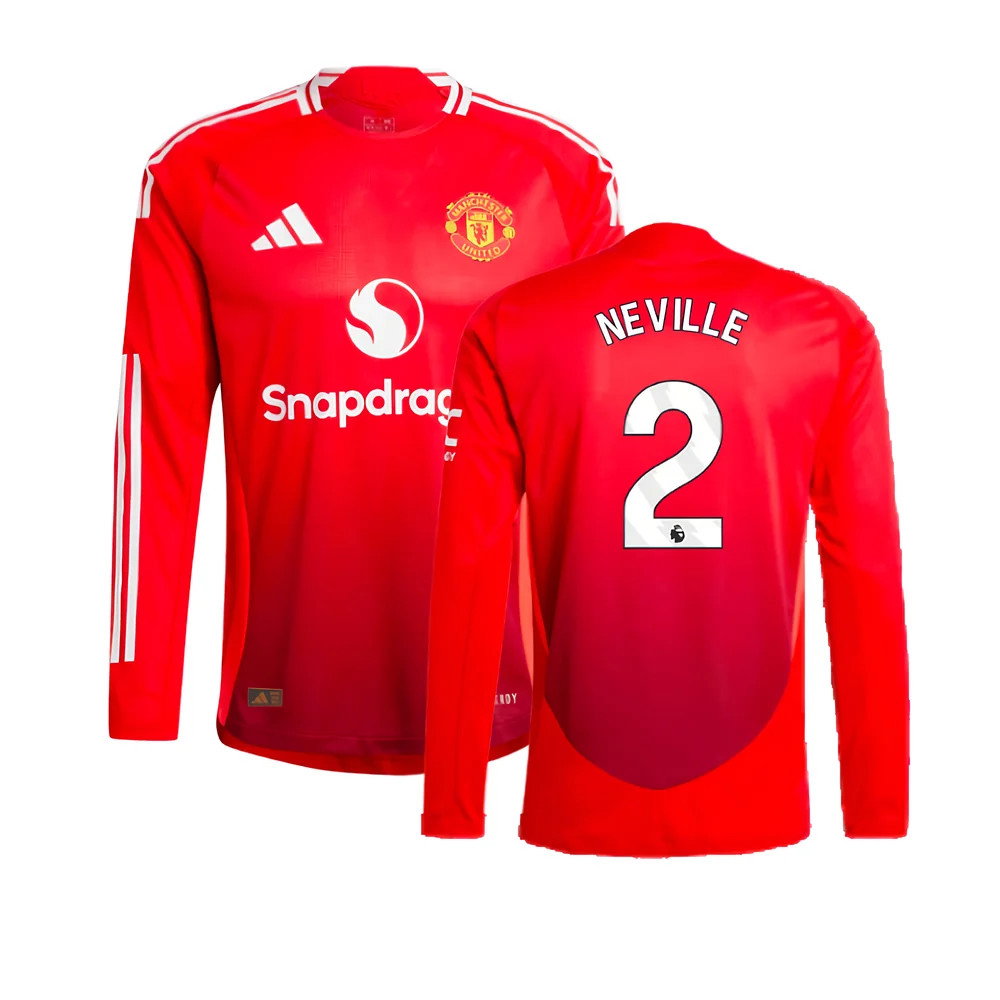 2024-2025 Man Utd Authentic Long Sleeve Home Shirt (Neville 2)_0