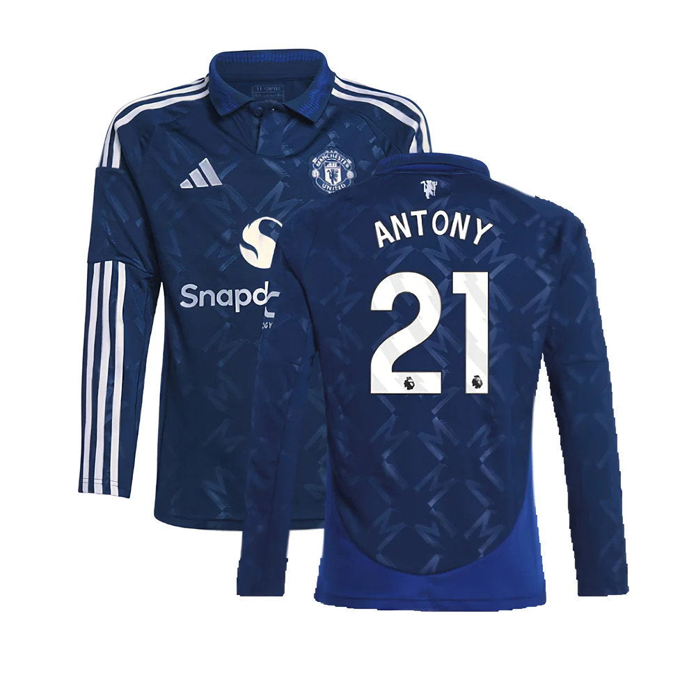 2024-2025 Man Utd Long Sleeve Away Shirt (Kids) (Antony 21)_0